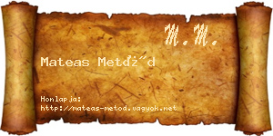 Mateas Metód névjegykártya